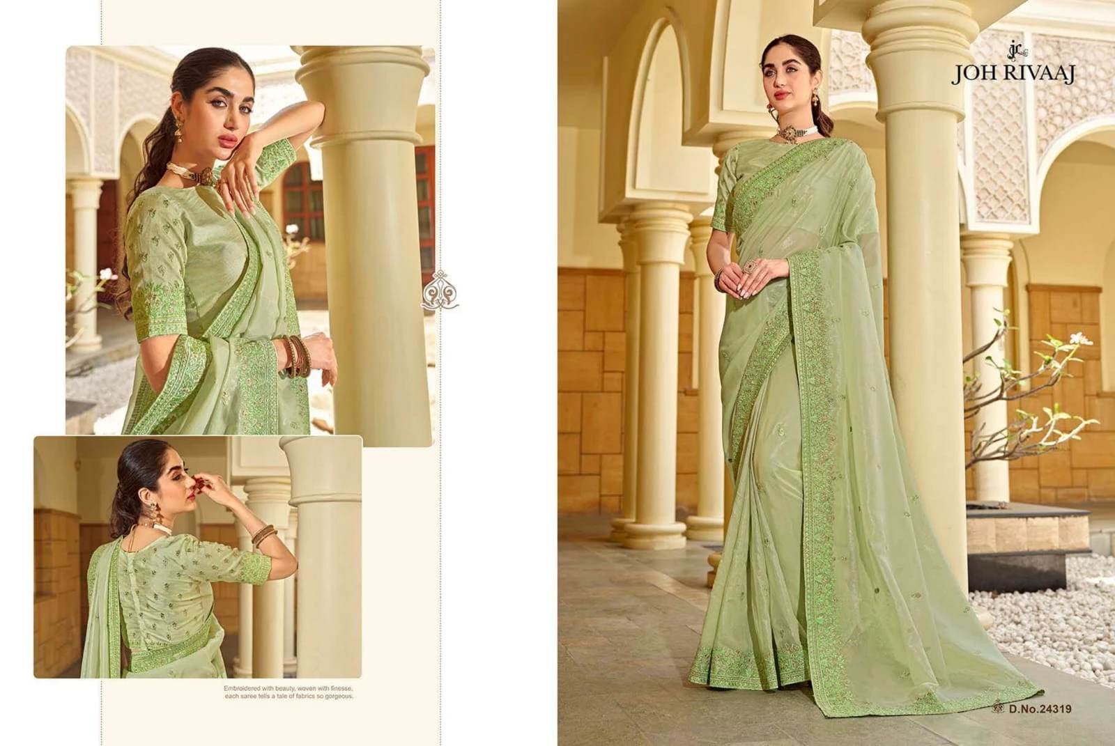 Joh Rivaaj Joshika Orgenza Silk Wholesale Fancy Sarees Catalog — Wholesale Sarees, MPA wholesale from Surat — view 9